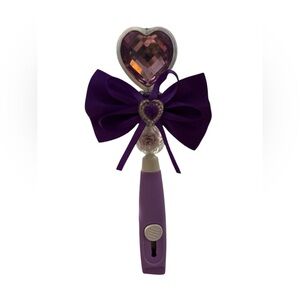 Sold Purple Crystal Heart Bubble Wand with Satin Bow